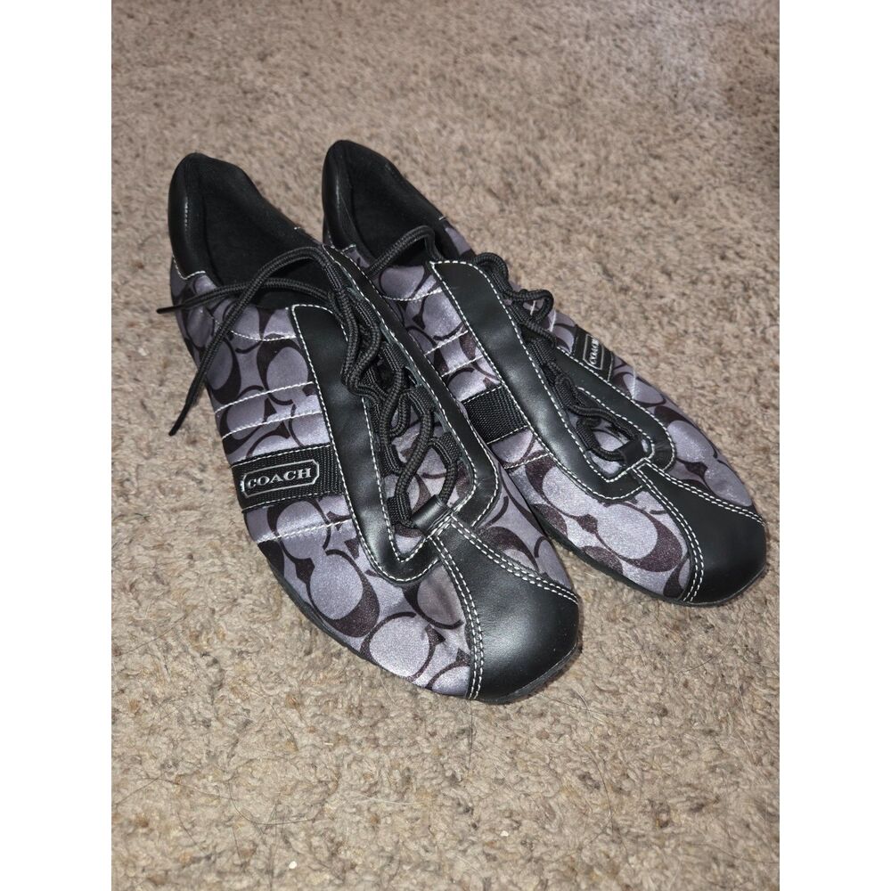 Vintage Y2K Coach "Kirby" Black Signature C Monogram Sneaker Shoes Size 9M
